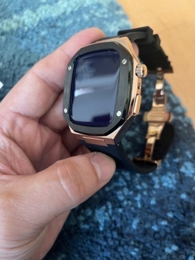 Apple Watch Series 7 GPSモデル45mm カスタム重量ゴールドケース装着