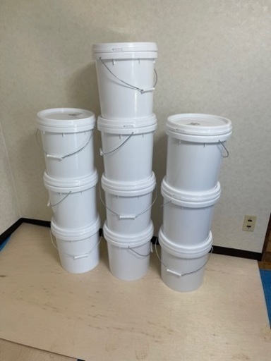 プラスチック ペール缶 蓋付 18L 新品未使用 10個セット