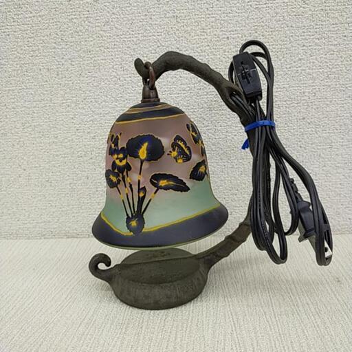 【ジャンク品】レトロ 花柄ぶら下がりランプ ※2400010414534