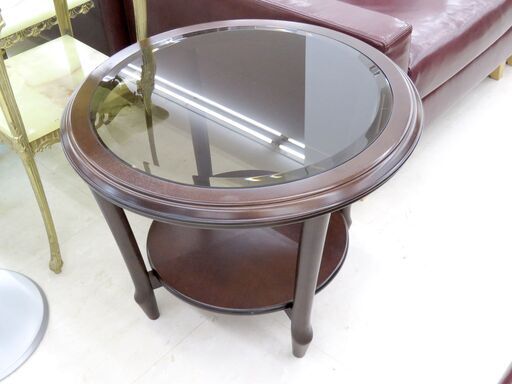 北海道 千歳市/恵庭市 近郊配送 マルニ 丸テーブル 円形 ガラス天板 店頭でのお受渡し大歓迎