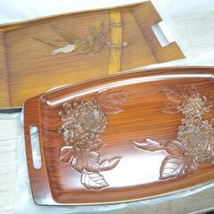トレー お盆 2枚セット 柄入り 美品
