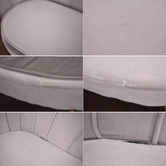 ≪zyt1548ジ ≫ 2人掛けファブリックソファ シェル型 グレー 座面幅約90cm 現状品 マーメイドソファー/フラワーソファ/姫系/中古家具/宮城県仙台市 60707-07の画像