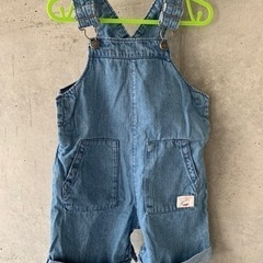 【80cm】夏服セット (デニムカバーオール、男の子水着、甚平、お食事エプロン付き)の画像