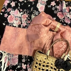 浴衣　帯　カゴバッグ