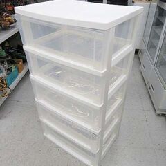 売約済【恵庭】5段 プラスチックチェスト クリアケース 衣装 透...