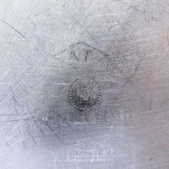 【９枚セット】洋白銀（ニッケルシルバー）◆オードブル丸皿　9枚セット◆■A-500の画像