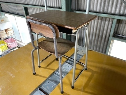 レトロ 学校机 椅子 セット売り