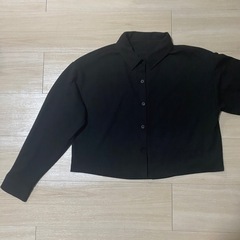 【新品】GU/リブワイドクロップドシャツ/Mサイズの画像