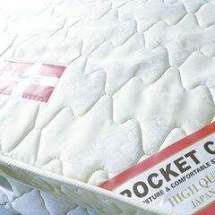 ■極上デザインパネルすのこ セミダブルベッド＋高級国産ポケットコイルマットレス 札幌市西区 引き取り限定の画像
