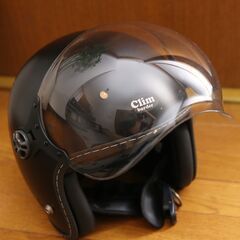 バイクヘルメット clim boder★JETヘルタイプ★バブルシールド付き★の画像