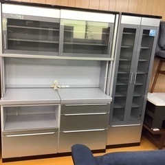 【リサイクルサービス八光】幅141cm　松田家具　大型食器棚