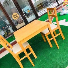 ダイニングテーブル　ダイニングチェア2脚　セット　木製