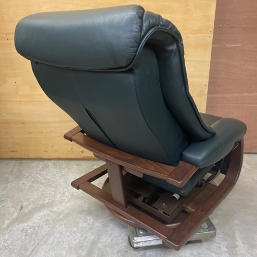 リクライニングチェア 座椅子 オットマン 革 回転 椅子 イス 中古品 動作確認済み