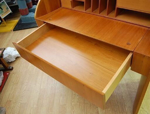 【商談中】 木製 ライティングデスク 幅100×奥46～65×高100～129cm 引き出し収納付き 机 デスク 札幌市 清田区 平岡