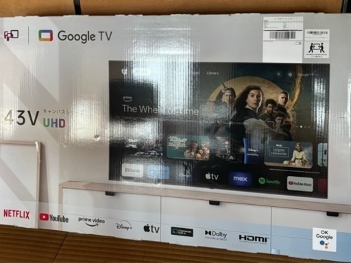 Amazonより安い　チューナーレステレビ 43V型 4K Google TV ネット動画対応 スマートテレビAmazonより安い　