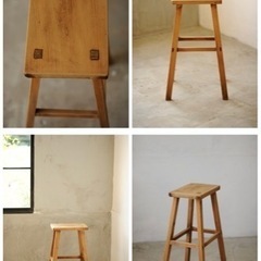 古い装飾のついたスツール 古い装飾のついたスツール