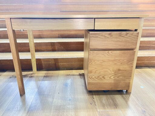 家具 生活家具 無印良品　デスク　キャビネット付き　ナチュラル