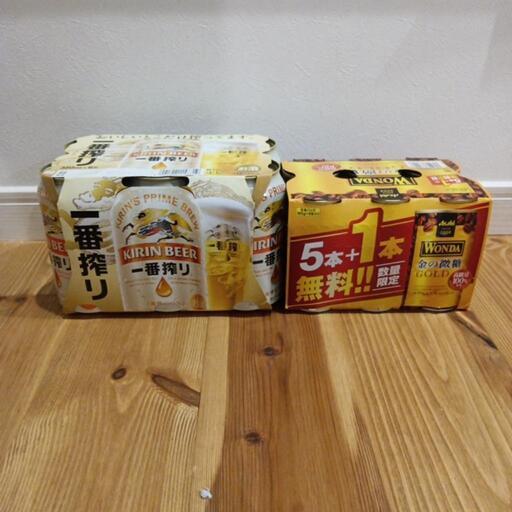 ビール 一番搾り6缶、缶コーヒー6缶 セット