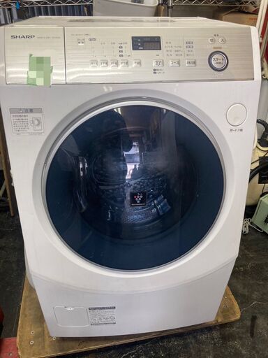 ☆中古￥39,800！SHARP　10.0kg洗濯機　家電　ES-H10C-WL型　2019年製　幅64㎝ｘ奥行73㎝ｘ高さ112㎝　【BG136】