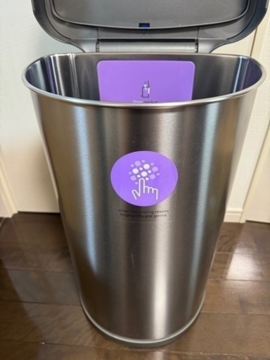 【定価¥34800センサー式自動開閉ゴミ箱45L】simplehuman センサー ダストボックス ライナーポケット付 45L シルバーステンレス 美品中古