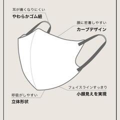 3Dマスク 立体マスク 不織布 お洒落 バイカラー 血色 小顔マスク グレージュ オークル の画像