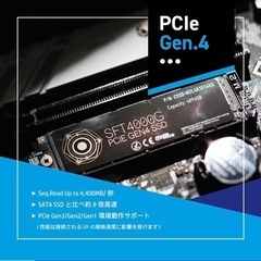 【新品・未開封】CSSD-M2L1KSFT4KG | CFD SFT4000G シリーズ PS5®やPCのアップグレード向け Read最大4400MB/s M.2-2280 NVMe接続 極薄ヒートシンク付き SSD 1TB CSSD-M2L1KSFT4KGの画像