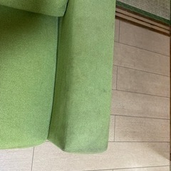 3人掛ソファー　オットマン付　グリーンの画像