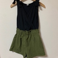 ⬜︎【SHEIN】カシュクール風　ノースリ　オールインワン　9Y