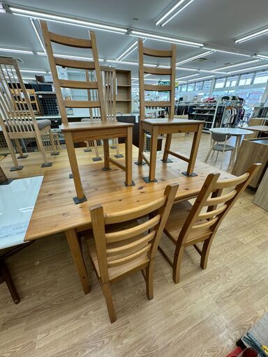 ★ジモティ割あり★ IKEA ダイニングセット4人用 ブラウン H74×W160×D87 クリーニング済み KJ5671