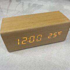 木製デジタル時計・温度計（USBケーブル付き）