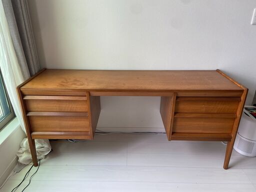 英国 ヴィンテージ 両袖 デスク 木製 北欧 スタイル 書斎 勉強 机 パソコンデスク ビンテージ モダン イギリス ドロワー