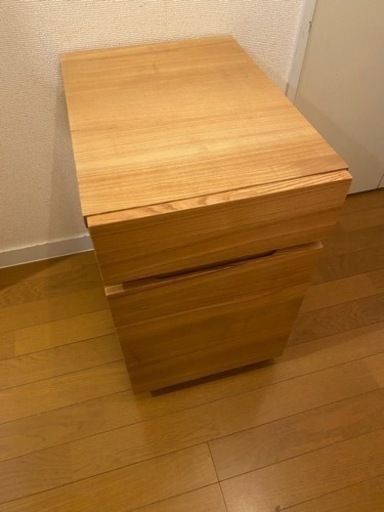 無印良品 デスク タモ材 （引出付）