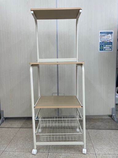 ★ジモティ割あり★  レンジ台 ナチュラル H142×D41×W51.5 クリーニング済み TJ7478