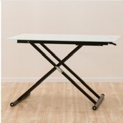 ニトリ　ダイニング　ガラス　昇降テーブル 昇降ガラステーブル ニトリ NITORI - DINING TABLE ACTIVE 入荷