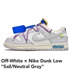 未使用品！Off-White × Nike Dunk Low "...