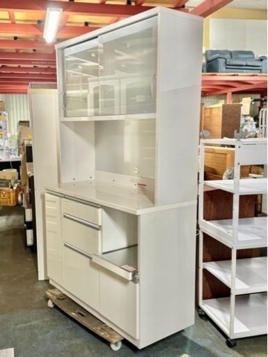?激安‼️ホワイトキッチン収納食器棚幅120cm?R805