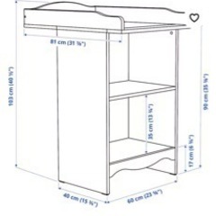 謝礼2000円お支払いします‼️  無料 IKEA オムツ替え台 オムツ台 チェンジングテーブル オムツ交換台 白 ホワイト 棚 おむつ台 おむつ交換台 本棚の画像