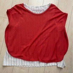 レディース　 カットソー Tシャツ 半袖　タンクトップ　2枚重ね　夏　春の画像