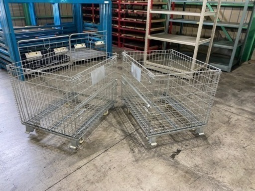 3台セット　折りたたみ　メッシュパレット キャスター付き