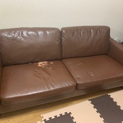 ソファ　2人掛け　ブラウン　茶色