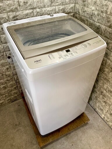 【美品】大阪送料無料★3か月保障付き★洗濯機★2022年★アクア★7kg★AQW-S7MBK★S-162