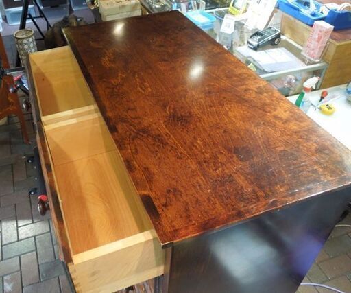 北海道家具 world furniture キャロル 7段チェスト 民芸調箪笥 タンス 衣類収納 昭和レトロ 札幌市東区 新道東店
