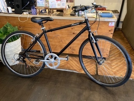 【後輪タイヤ・後輪チューブ新品！】6段変速　26インチクロスバイク　マットブラック