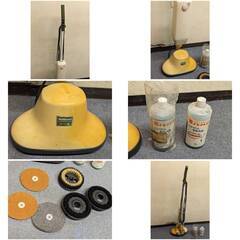 【すぐ渡せます】業務用ポリッシャー 床掃除 National 液体洗剤付き ブラシなど一式セット 空き部屋掃除 床ふき ツヤだし 古民家再生 リフォーム の画像