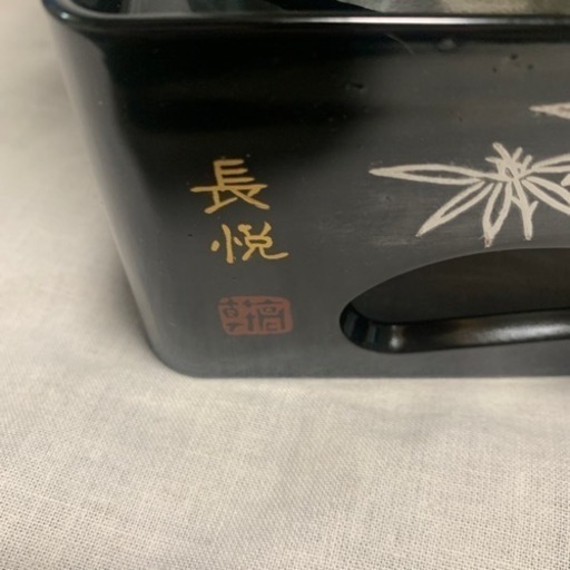 台つき重箱　3段　会津塗　　　1193