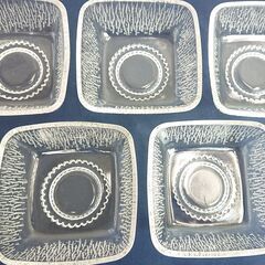 【中古品】【長期保管品】 ガラス小皿　Ｄ　５客の画像