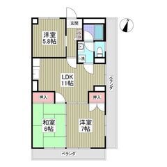 ｟3LDK｠💙フリーレント1ヵ月❕敷０＆礼０❕伊勢崎市❕初期費用...