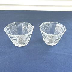 【中古品】【長期保管品】 ガラス小皿　H　２客の画像