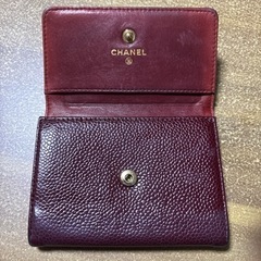 【美品・希少】CHANEL カードケース　キャビアスキン　ボルドーの画像