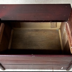 s0713601 踏み台 最高級 NAGARA レトロ 時代物 赤木 木製 木 昭和 アンティーク 事務用品 古道具 ヴィンテージ 書斎用 家庭用 2段式 中古品の画像